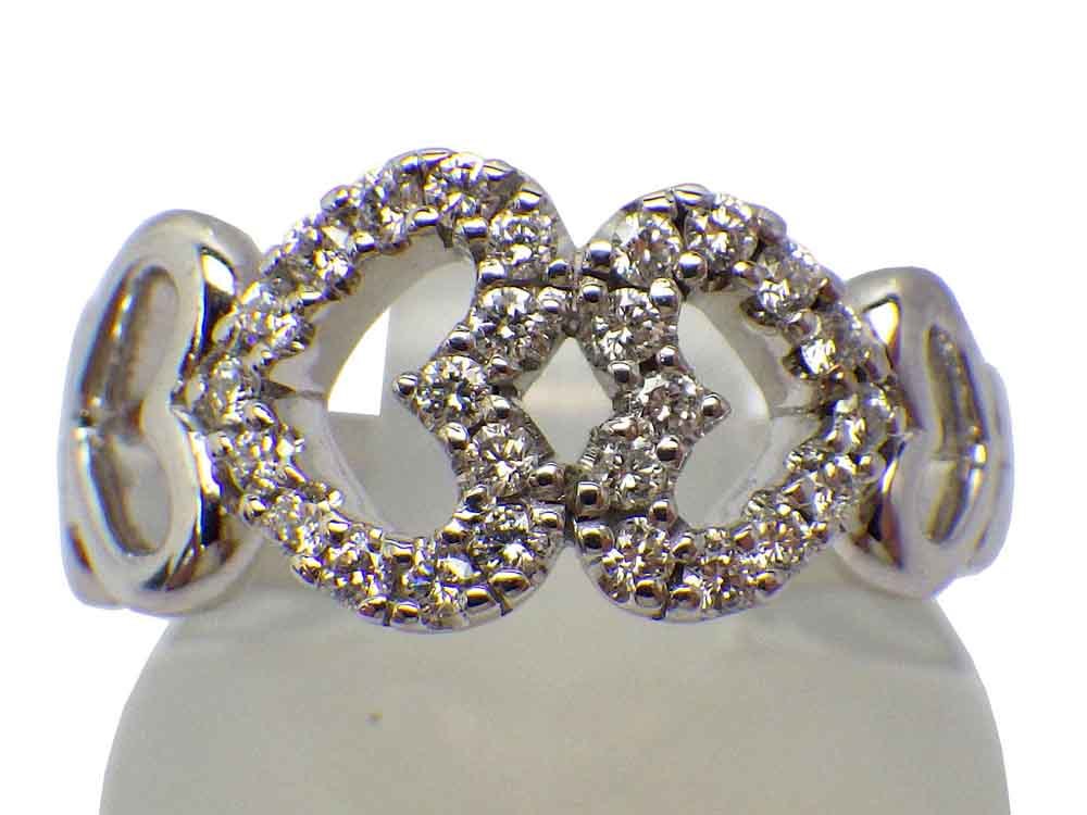 早割チケット ダイヤモンドリング K18WG ポンテヴェキオ 5.1g Ring Vecchio Dia0.26ct 9号 Ponte ポンテヴェキオ