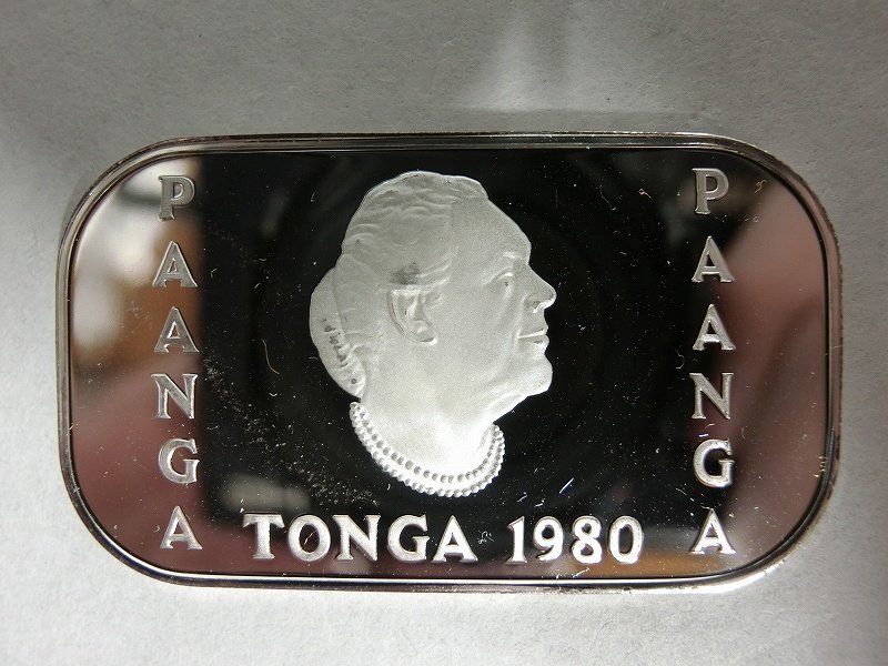 A2930 海外貨幣 トンガ 1980年 1paanga 銀貨 18g_画像1