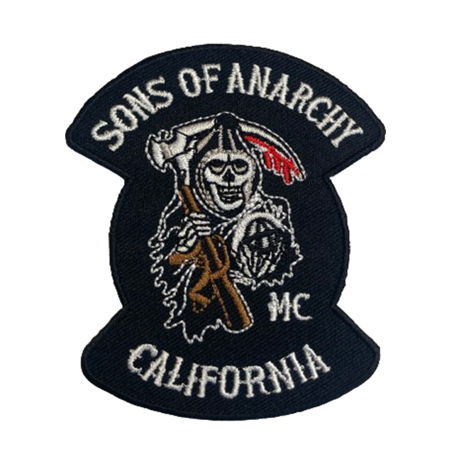 【刺繍パッチ】SONS OF ANARCHY CALIFORNIA　バイカー　ワッペン　死神_画像1
