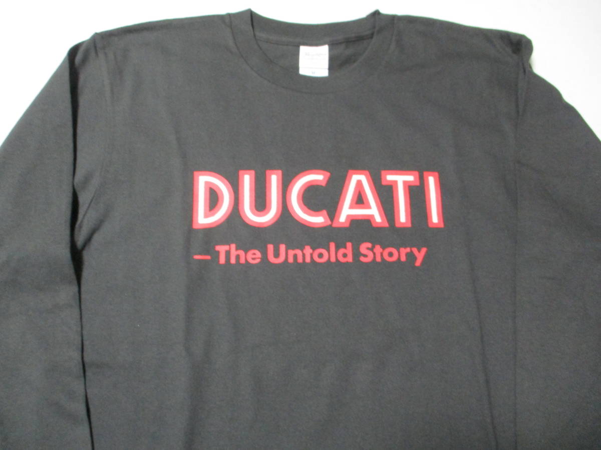 【DUCATI ビンテージロゴ ロンT】希少 ●スミクロ 長袖Tシャツ 新品 M寸 L寸　検/ドカティ デスモ _画像4