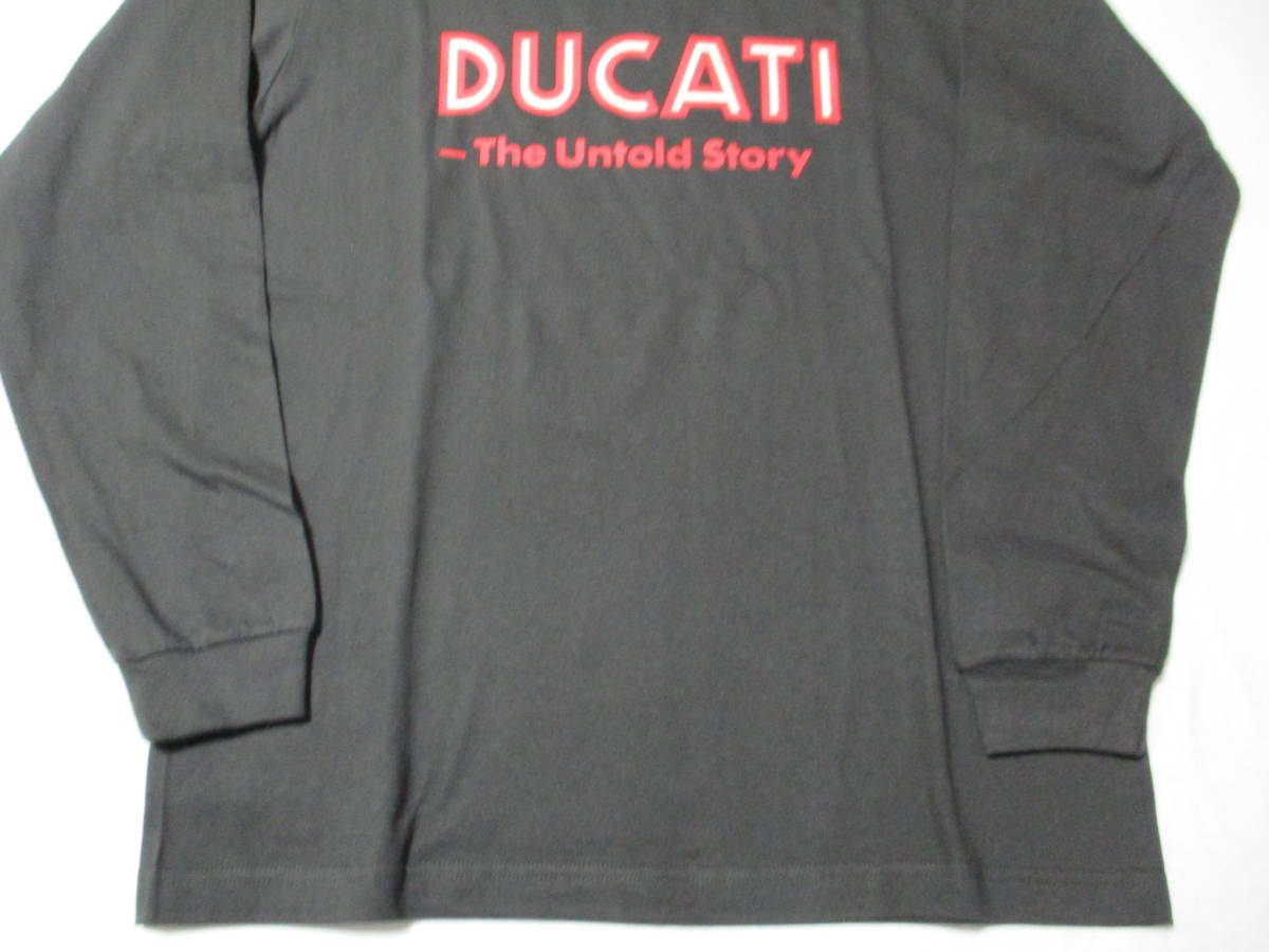 【DUCATI ビンテージロゴ ロンT】希少 ●スミクロ 長袖Tシャツ 新品 M寸 L寸　検/ドカティ デスモ _ロンTの袖口をリブ仕様にしたGOOD仕様です