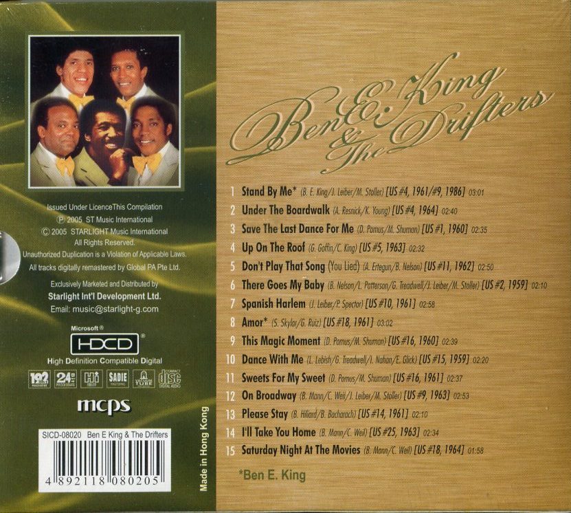 The Very Best Of BEN E KING & THE DRIFTERS Original Greatest Hit ベン・E・キング&ザ・ドリフターズ / スタンドバイミー他の画像2