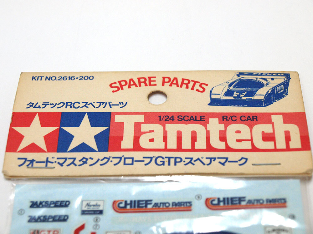 【M1255】タミヤ NO.2616タムテック フォード マスタング プローブ GTP スペア マーク 新品（1/24 Tamtech スペア デカール ステッカー）_画像2