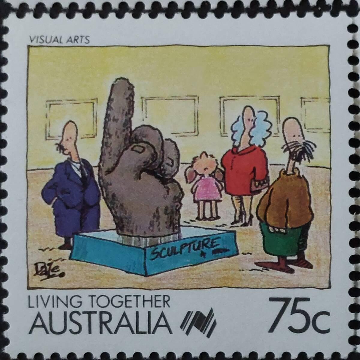 J282 オーストラリア切手「『LIVING　TOGETHER』(共に生きよう)をテーマとした各ジャンルの楽しいイラスト切手4種セット⑥」1988年　未使用_画像4