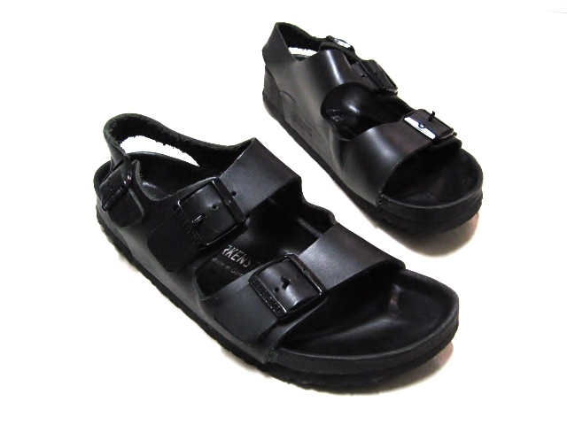 ドイツ製 BIRKENSTOCK ビルケンシュトック 42 270 Milano ミラノ オールブラック 黒革 レザー_画像1