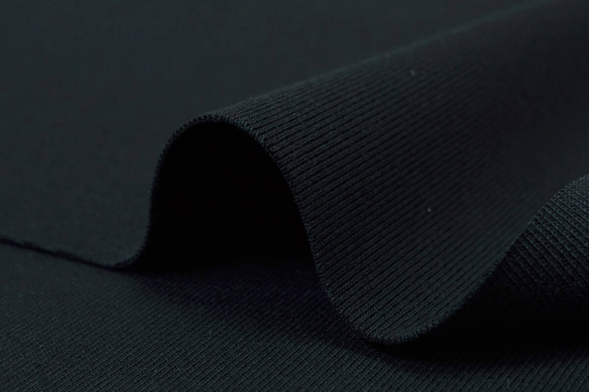 綿100%度詰フライスニット ブラック 中厚ややソフト1WAY伸縮 長3ｍ巾約180cm トップス ニットカットソー プルオーバー ニットワンピース_画像4