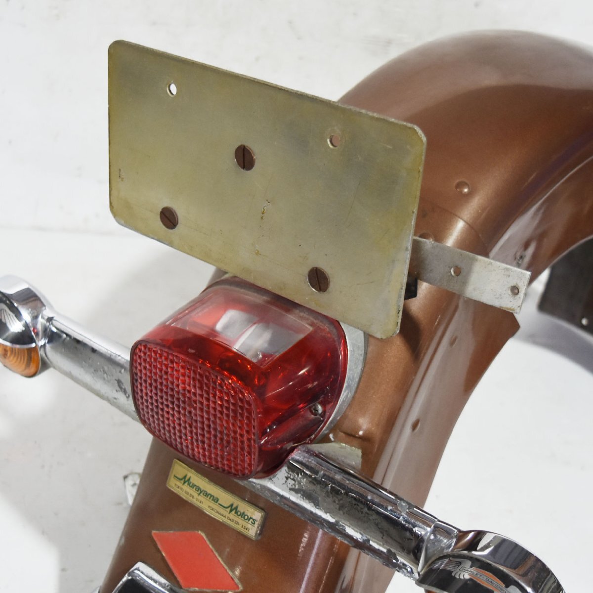  Harley 1977 year shovel FLH1200 rear fender tail lamp turn signal number stay [G] HD-137