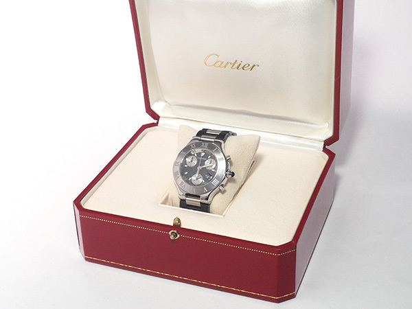 ◆ミウラ◆カルティエ Cartier マスト21 クロノスカフ W10125U2 クオーツ 仕上済_画像9