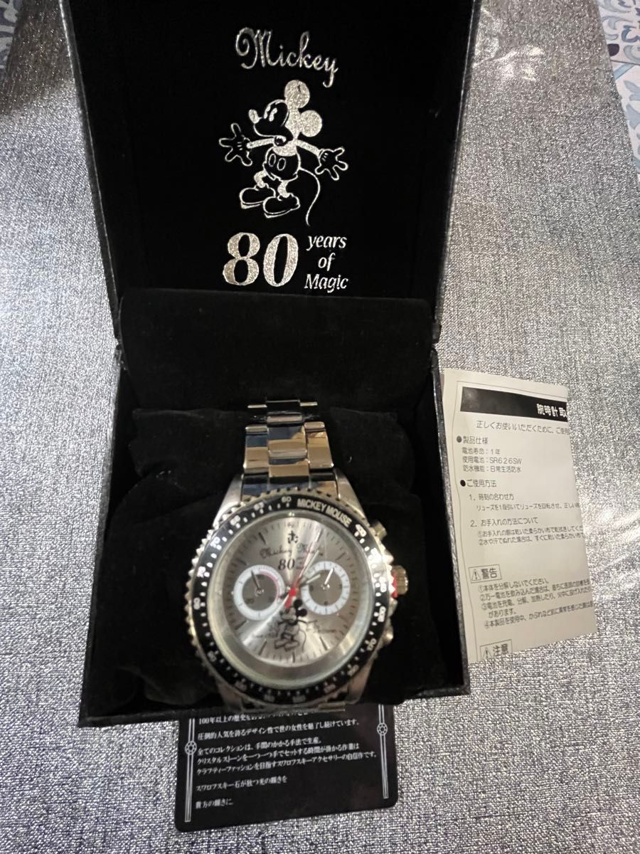 新品】ディズニー 80周年 ミッキー腕時計 スワロフスキー 限定品 新品】ディズニー 80周年 ミッキー腕時計 スワロフスキー 限定品