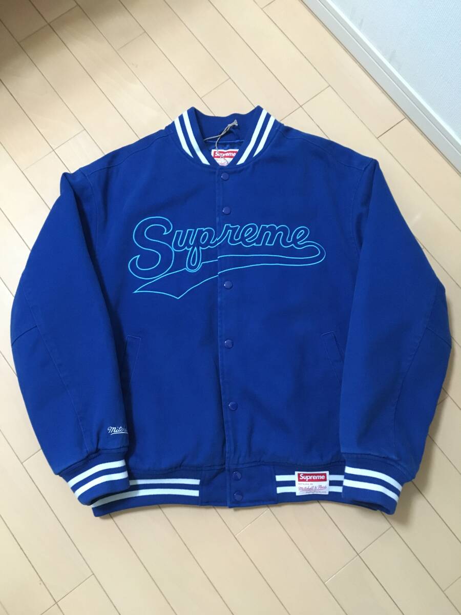 supreme 22AW Mitchell&Ness Doughboy Twill Varsity Jacket Blue M シュプリーム バーシティジャケット スタジャン ブルー ドゥーボーイ_画像1