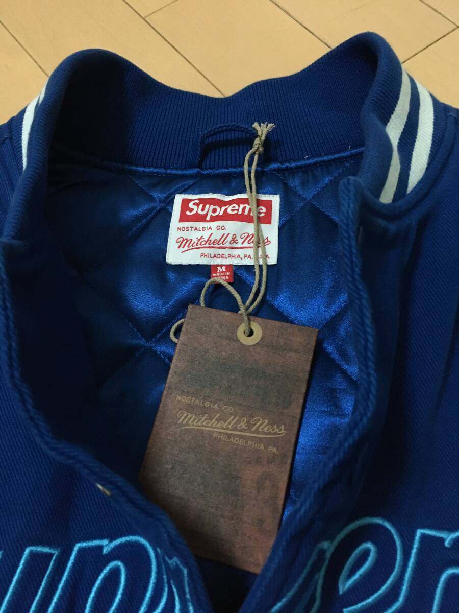 supreme 22AW Mitchell&Ness Doughboy Twill Varsity Jacket Blue M シュプリーム バーシティジャケット スタジャン ブルー ドゥーボーイ_画像3