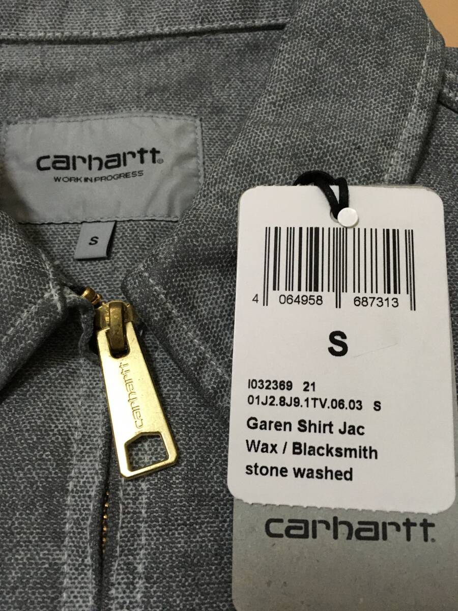 CARHARTT WIP 23AW Garen Shirt Jacket Wax Blacksmith Stone Washed S カーハート シャツジャケット 長袖シャツ グレー ブラック I032369の画像4