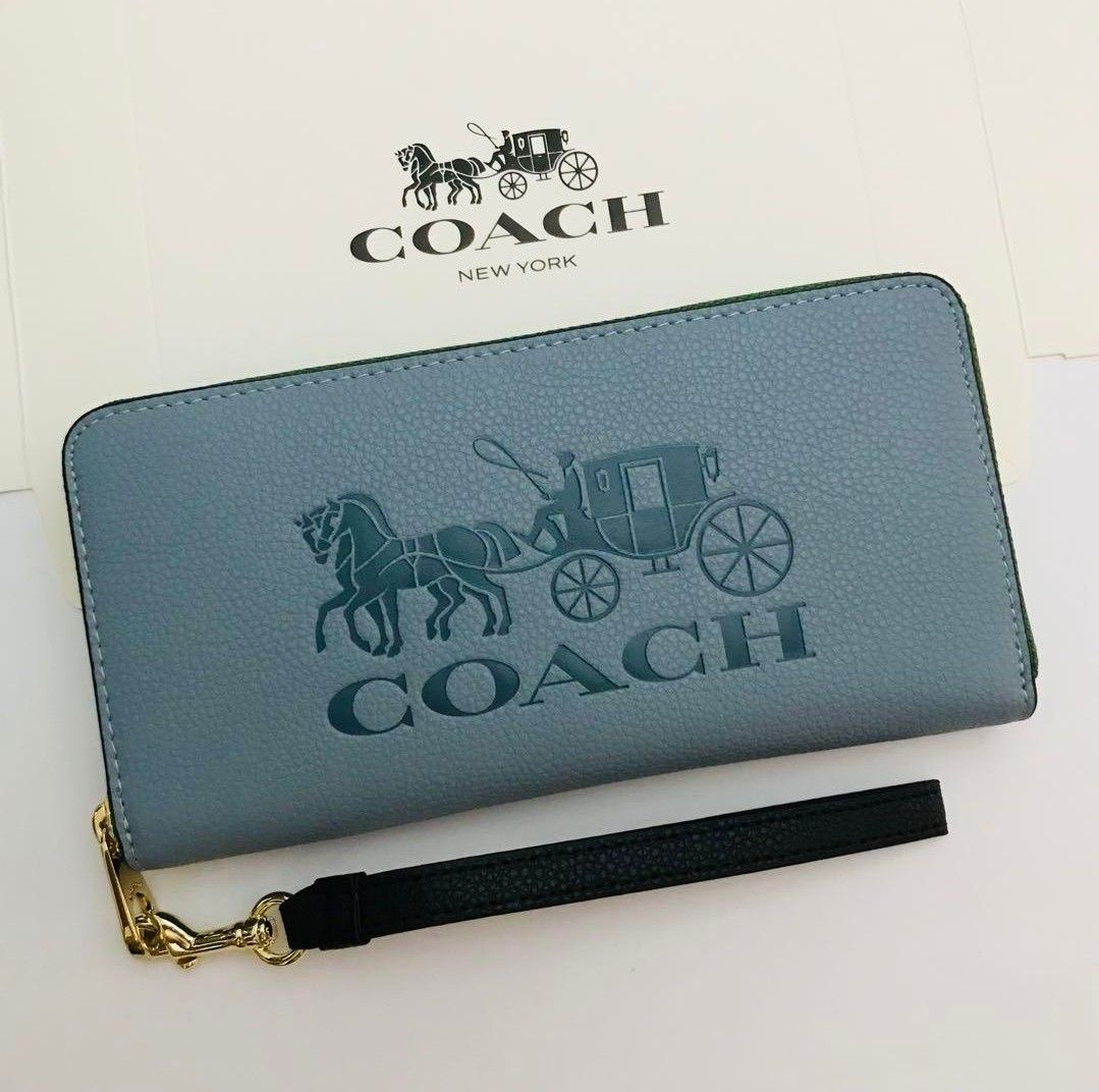 COACH コーチ 長財布 レディースのブルー色新品財布 おすすめ