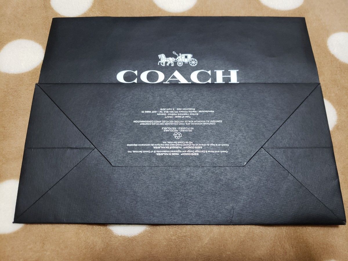 COACH ショップ袋 黒 紙袋