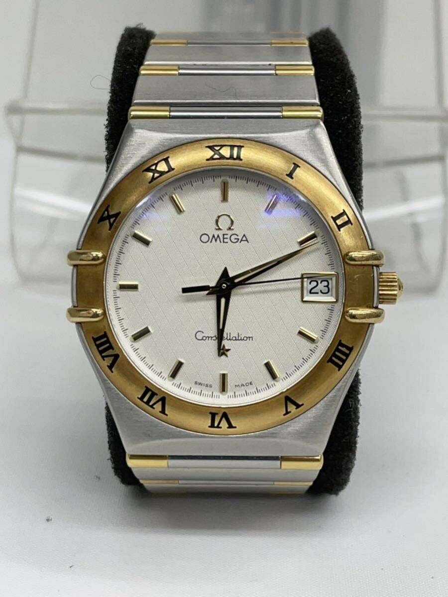 美品★ OMEGA constellation コンステレーション デイト ホワイト文字盤 コンビ Ref.396.1201 Cal.1532 デイト QUARTZ メンズ腕時計 稼働品の画像1