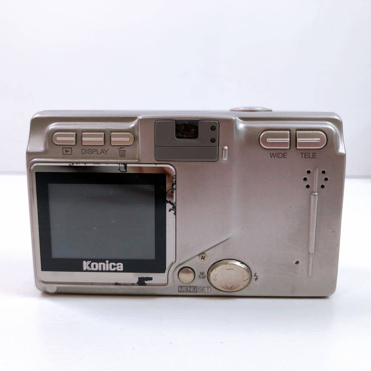 175【中古】Konica Digital Revio KD-500Z f=8-42ｍｍ 1:2.8-4.9 コンパクトデジタルカメラ シルバー 充電器付き 通電確認済み 現状品_画像4
