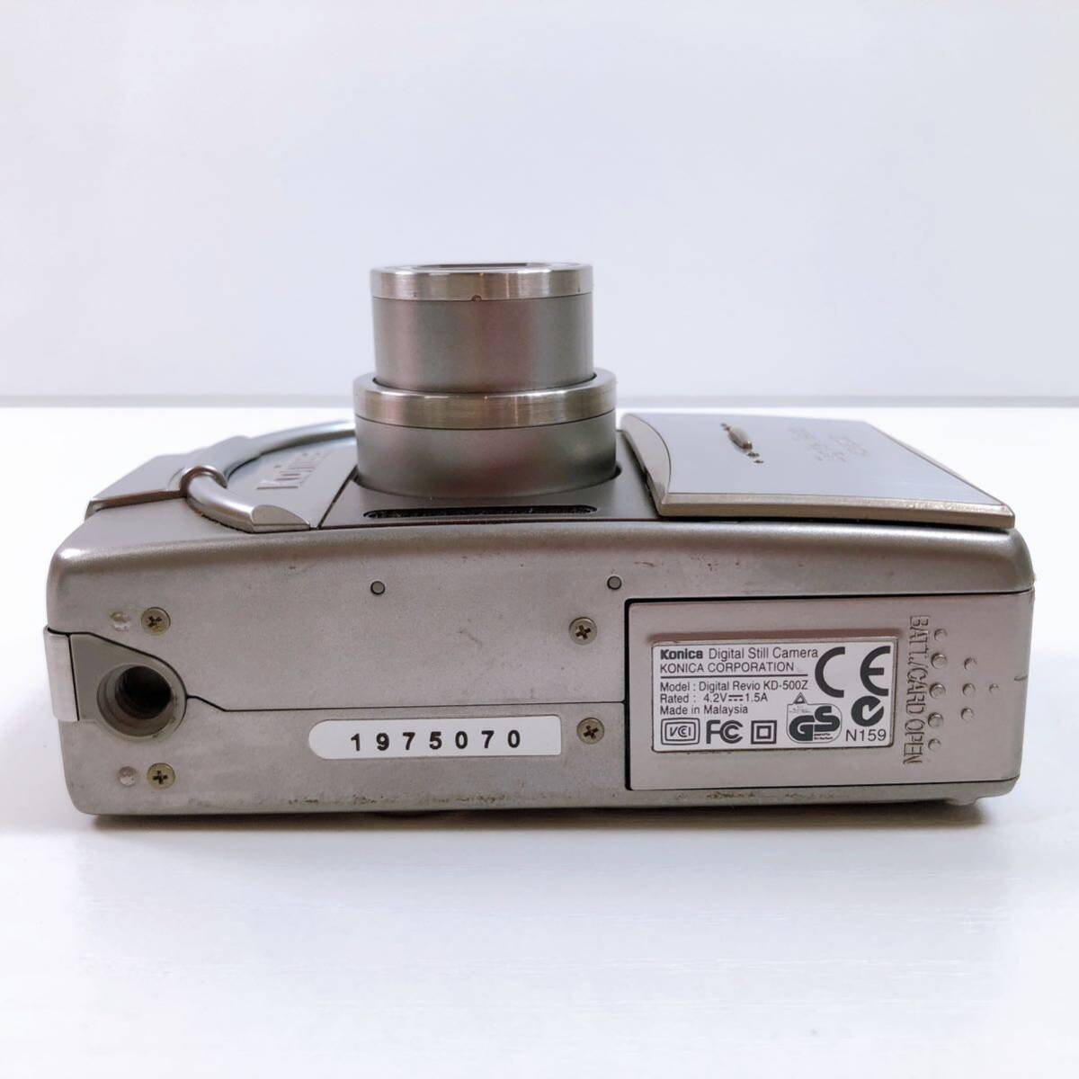 175【中古】Konica Digital Revio KD-500Z f=8-42ｍｍ 1:2.8-4.9 コンパクトデジタルカメラ シルバー 充電器付き 通電確認済み 現状品_画像7