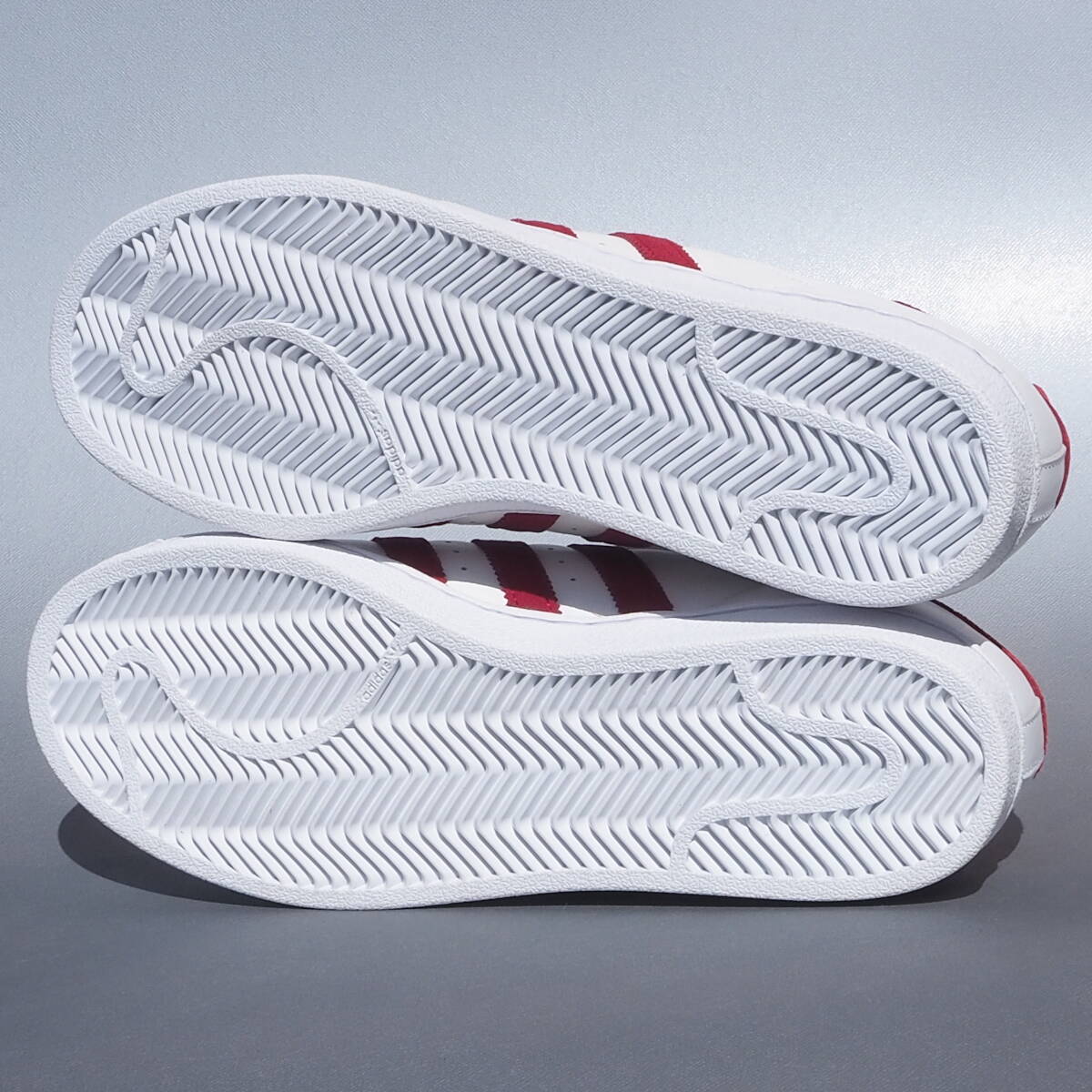 デッド!! US 9・27cm 新品 限定カラー 19年 adidas スーパースター 白ｘワインレッド スエードライン 天然皮革 レザー_画像6