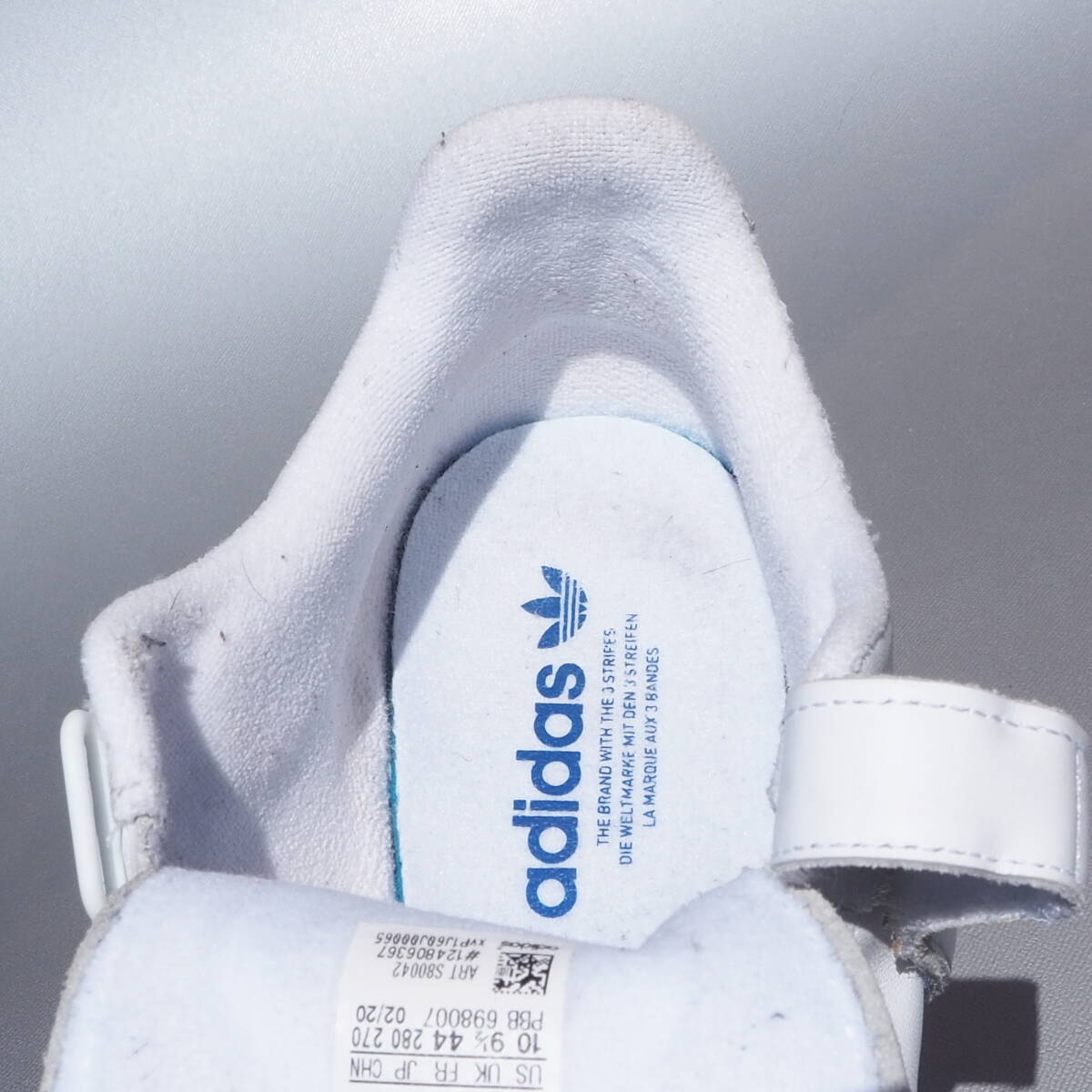 US 10 / 28cm 限定 2020年 adidas スタンスミス ベルクロ 白ｘ青 STANSMITH CF STAN SMITH 天然皮革_画像9