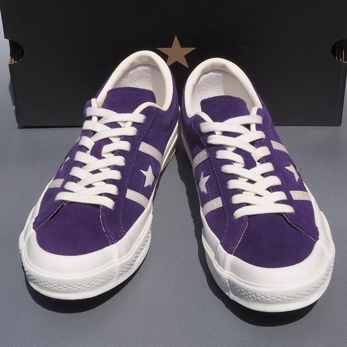 超美品!! US 8 1/2 / 27cm 2019年モデル CONVERSE STAR&BARS 紫 パープル スエード ジャックスター_画像3