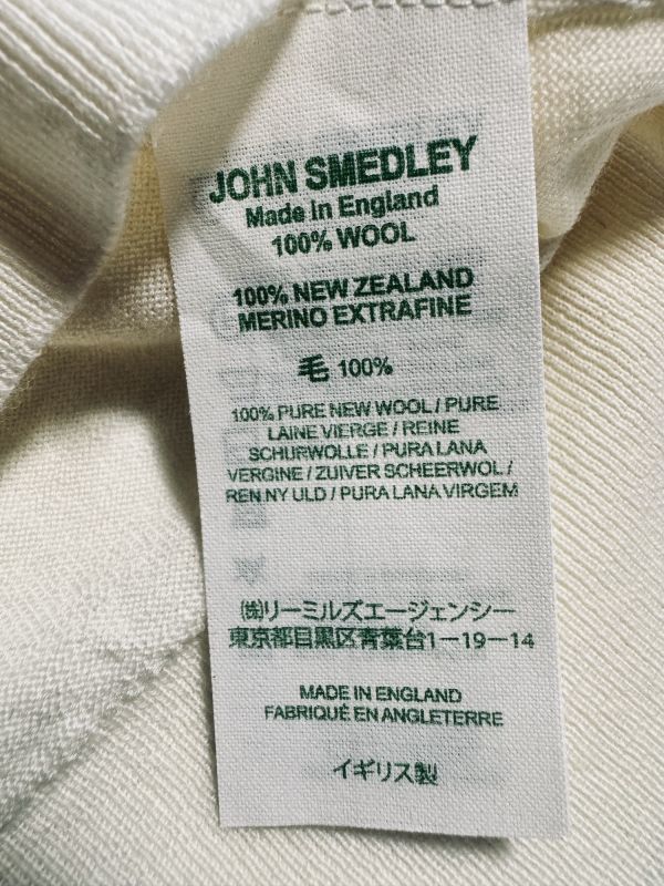 4072】新品6.8万【JOHN SMEDLEY / ジョンスメドレー　L　ニュージーランドメリノウール　タートルネックニット】スノーホワイト_画像6