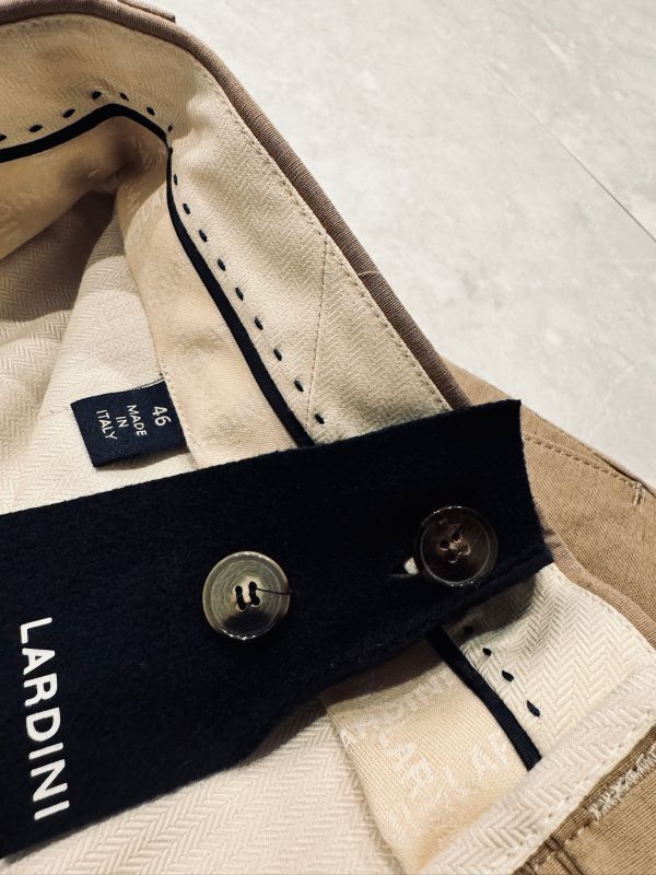 4595】新品5.5万【LARDINI / ラルディーニ　46　春夏モデル　リネン×コットンパンツ　スリムシルエット　【LARDINI STORE】】サンドトープ_画像6