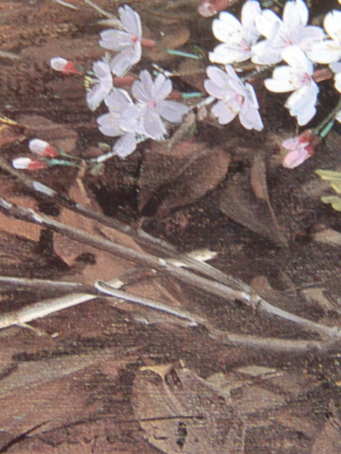  rice field middle Kiyoshi,[ mountain Sakura ], rare frame for book of paintings in print .., beautiful goods, new goods frame attaching, interior, spring, Sakura 