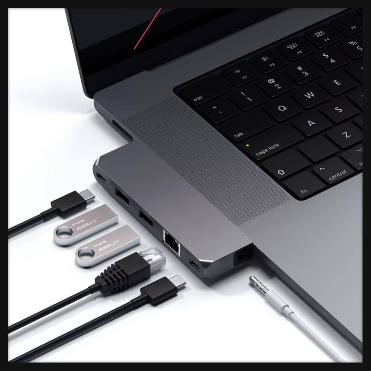 【開封のみ】Satechi ★USB-C Proハブ ミニ 6-in-2 (スペースグレイ) USB4, USB-Aデータ, USB-Cデータ (MacBookPro Air M1 M2対応)_画像1