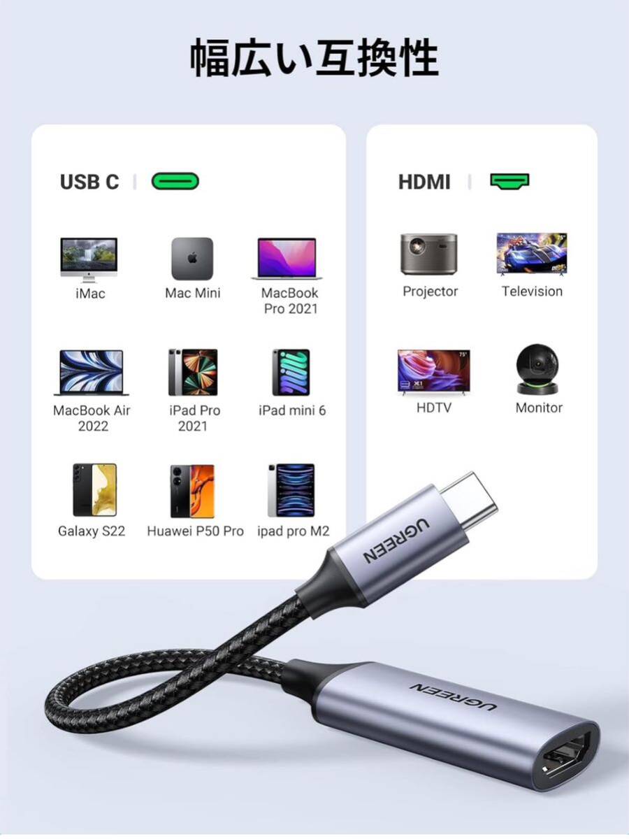 【開封のみ】UGREEN ★USB C HDMIアダプター 4K 60Hz Type C Thunderbolt 3 USB C HDMIアダプター 4K@60Hz対応 HDMI 2.0 MacBook Pro_画像6