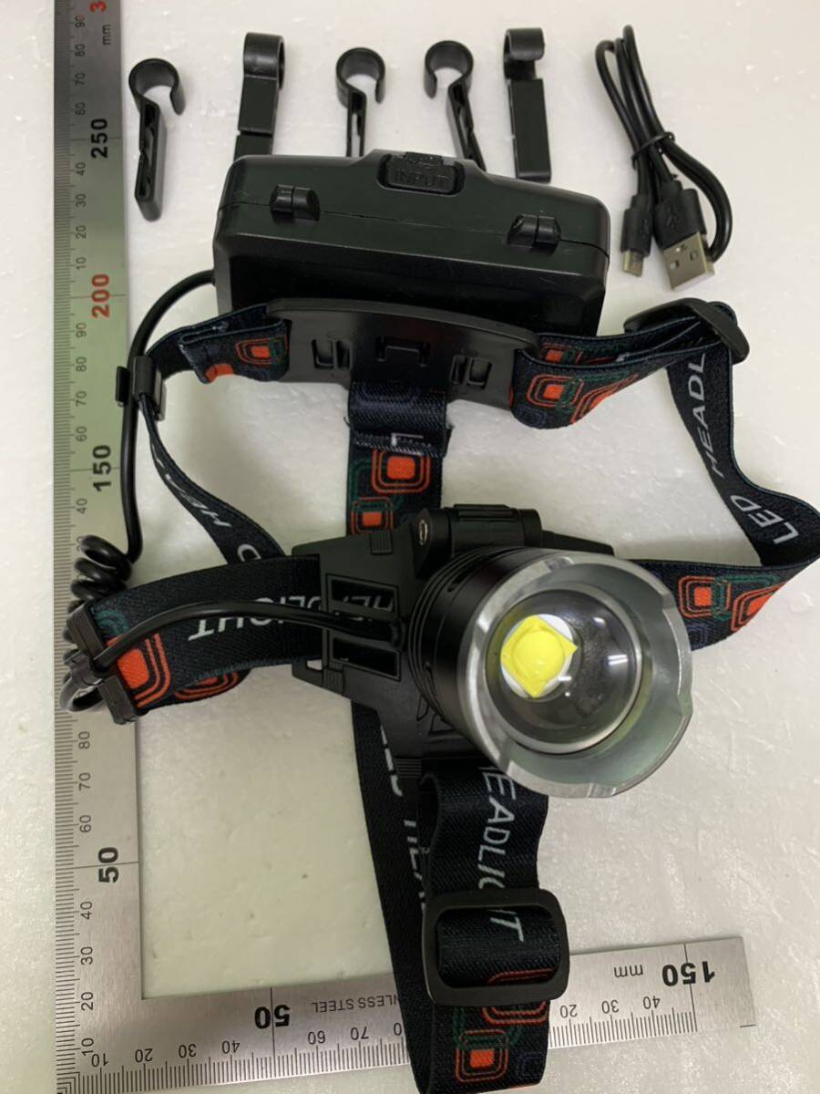 【開封のみ】PROSAWOSU★ LED ヘッドライト 充電式 防水 ヘッドランプ 高輝度XHP70ウィック6000ルーメン 三つ点灯モード ヘルメット の画像7