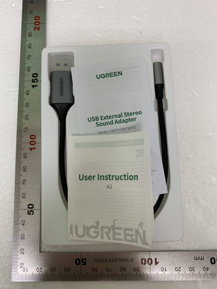 【開封のみ】UGREEN ★USB オーディオ 変換アダプタ USB2.0 to 3.5mm 変換ケーブル 外付け サウンドカード 4極 TRRS 変換 イヤホン PS4_画像7