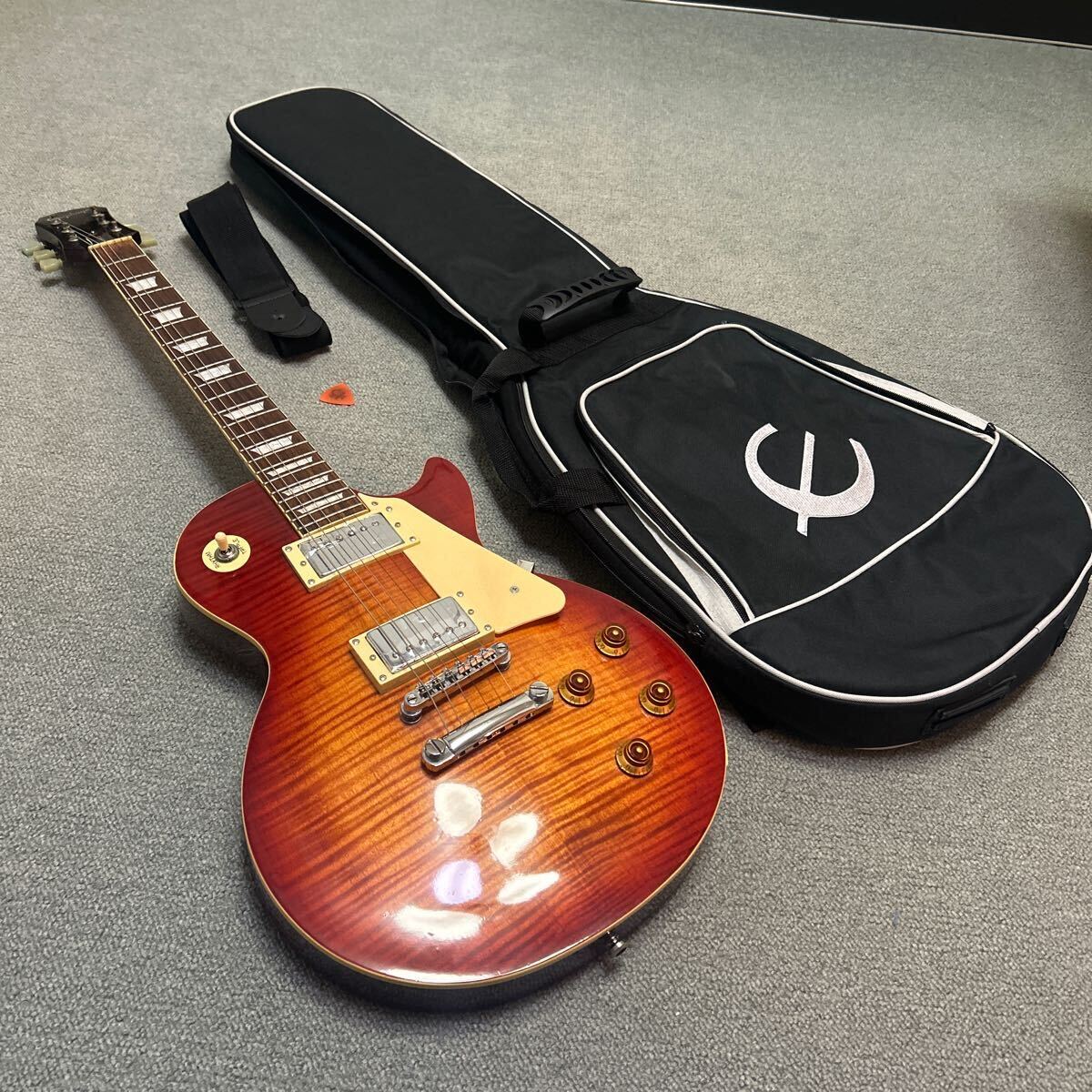 epiphone by Gibson Les Paul standard CS エピフォン ギブソン レスポール スタンダード ジャンク扱い lespaul 虎目 バリ虎の画像1