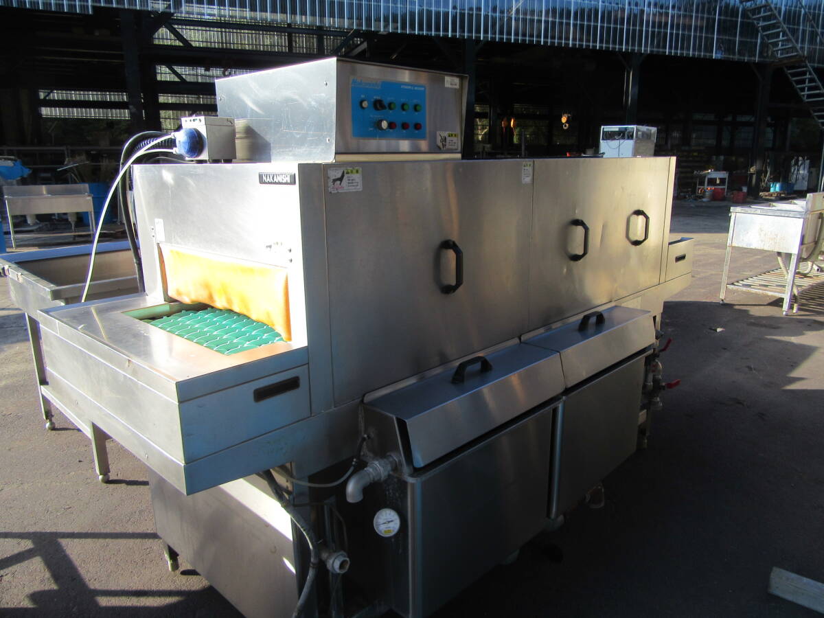 油谷 №5571 食器洗浄機 中西製作所 WGDH-X23HA-R コンベア式 食 油谷 №5571 食器洗浄機 中西製作所 WGDH-X23HA-R コンベア式 食