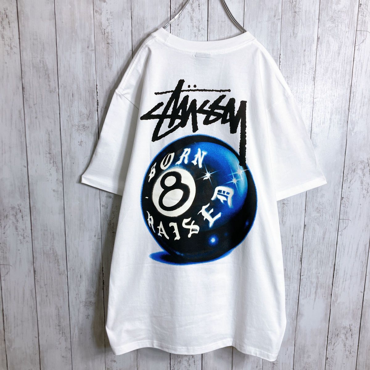 【新品未使用】ステューシー STUSSY 半袖 Tシャツ 8ボール デカロゴ コラボ