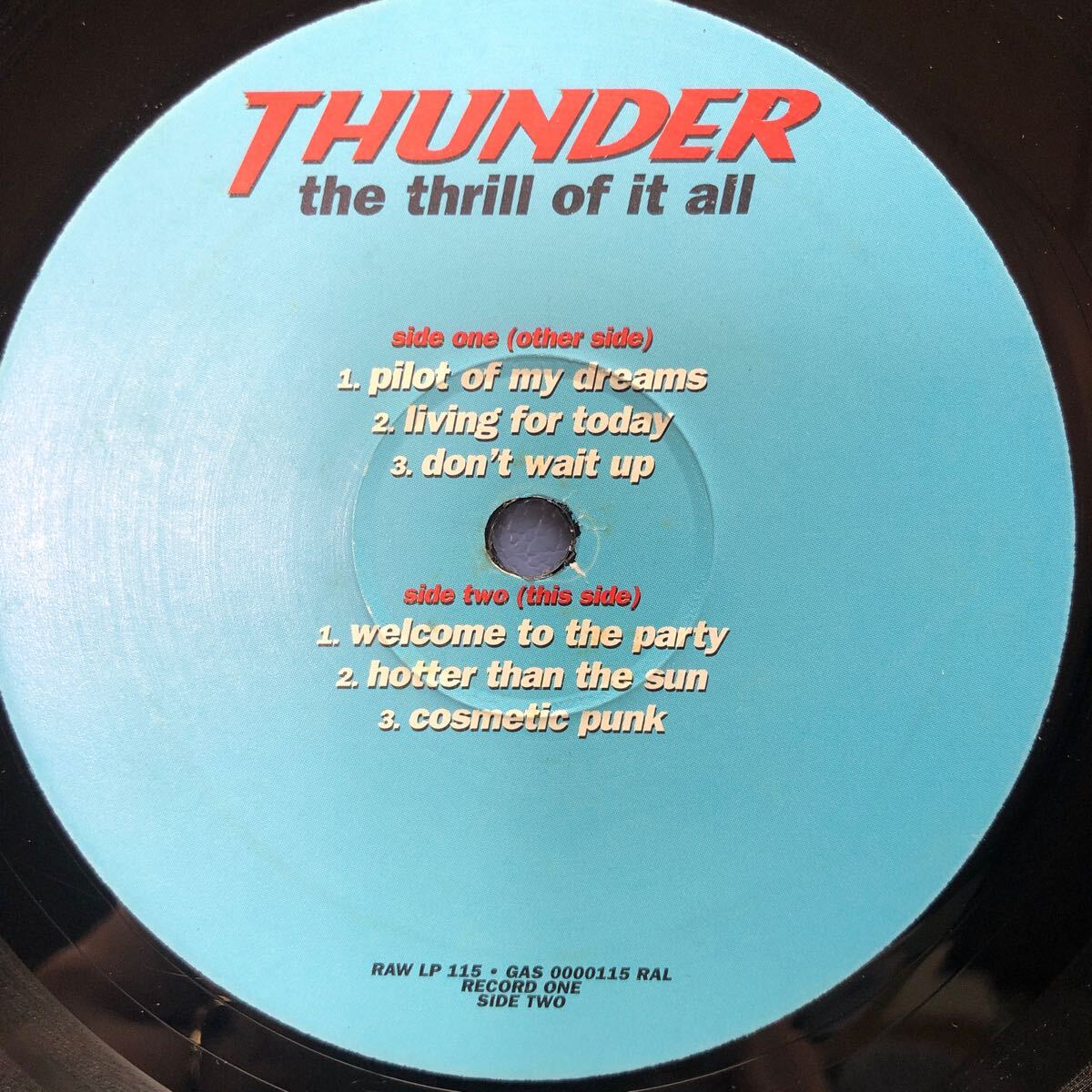 二枚組 THUNDER the thrill of it all 2LP 見開きジャケライナー レコード 5点以上落札で送料無料e_画像6