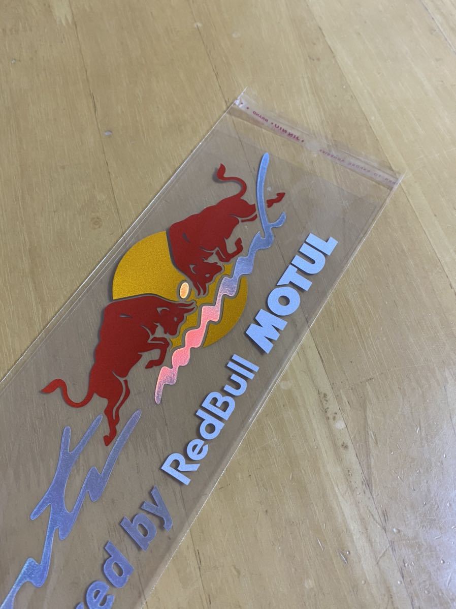 Red bull レッドブルMOTUL 白レインボーメッキステッカーの画像2