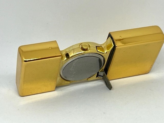 ZIPPO ジッポー CLOCK クロック 時計 1995年製 ゴールド 彫刻_画像2