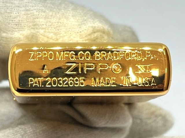 ZIPPO ジッポー CLOCK クロック 時計 1995年製 ゴールド 彫刻_画像6