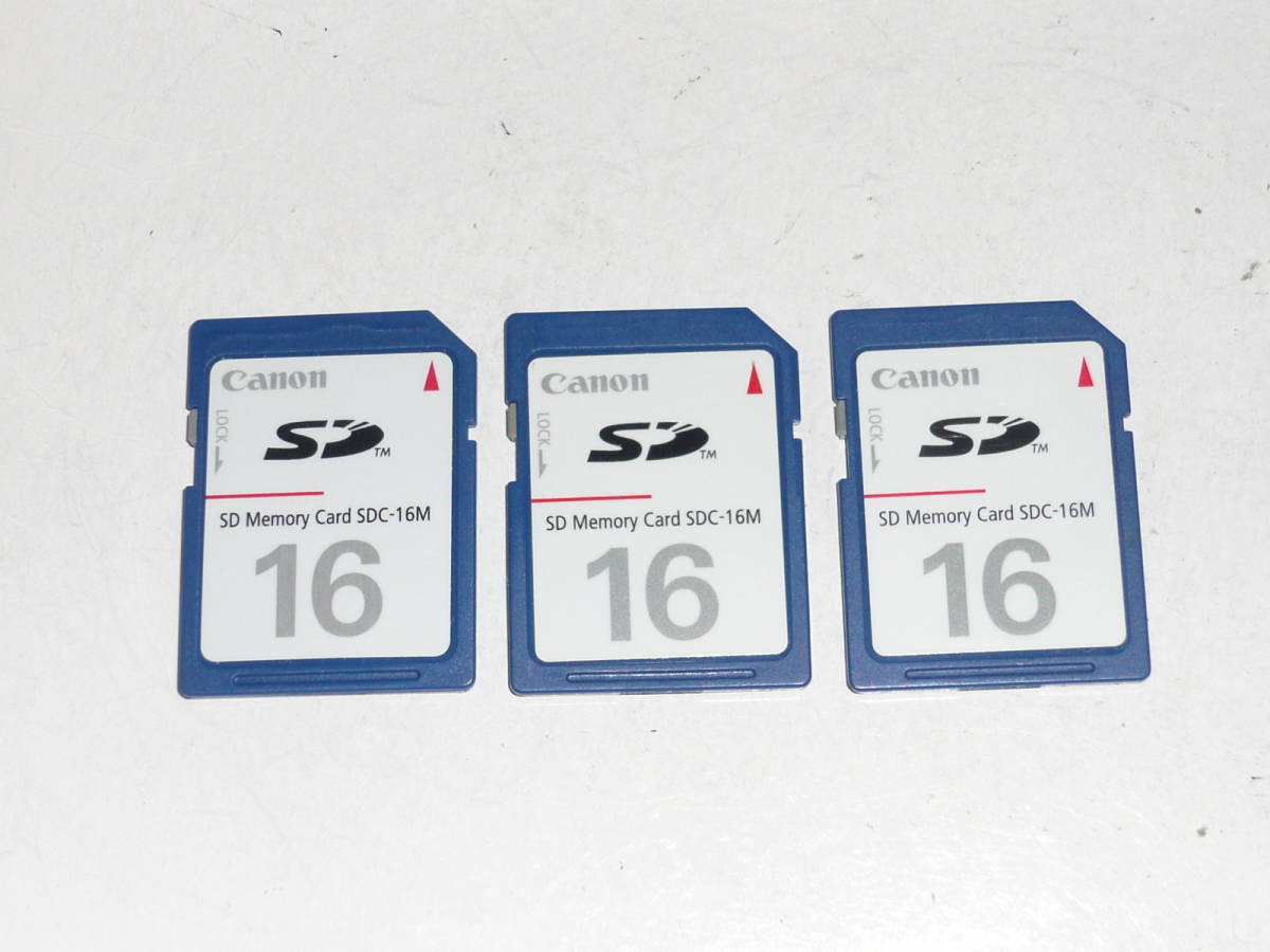  operation guarantee!Canon SD card SDC-16M 16MB 3 pieces set safe made in Japan 