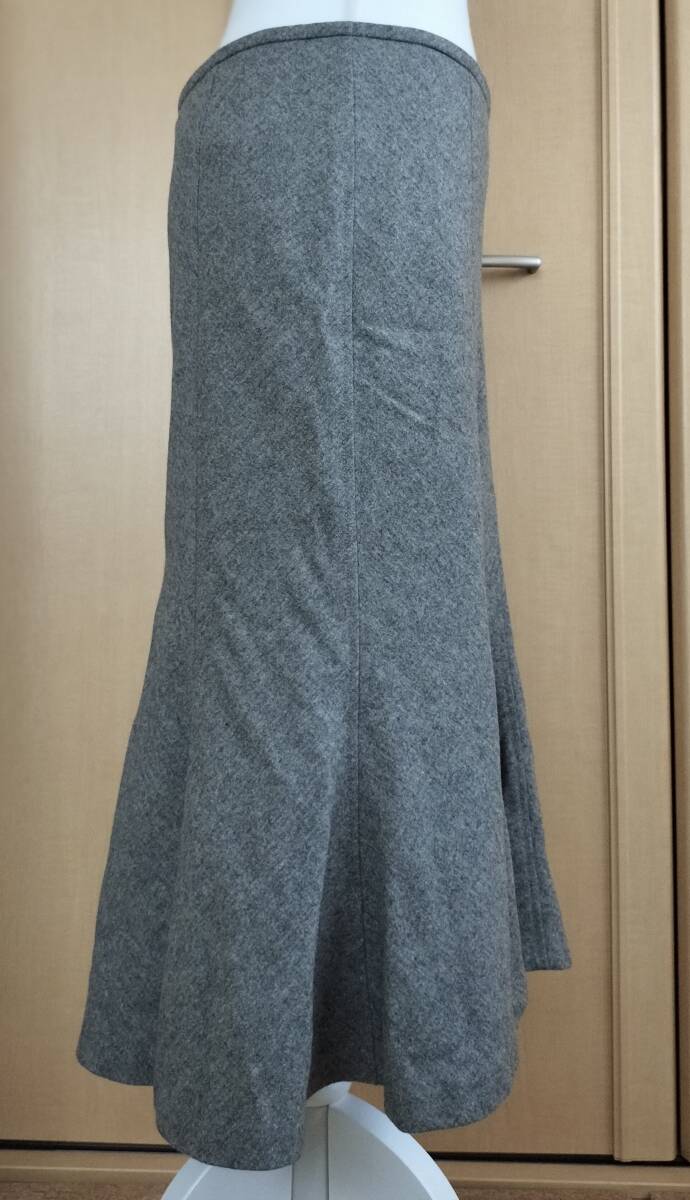ラルフローレン RALPH LAUREN カシミヤ混 マーメイド スカート グレー 11 大きいサイズ_画像2