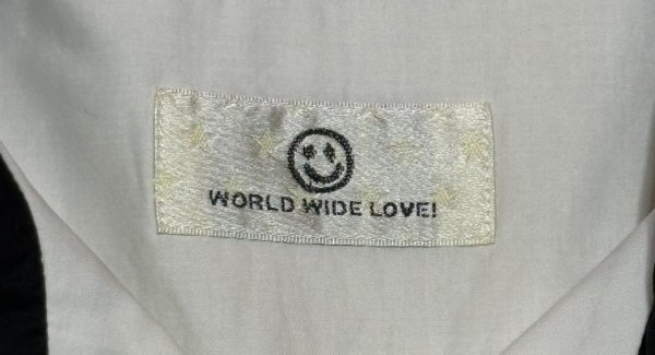  качественный товар  WORLD WIDE LOVE ... широкий  любовь   лого    вышивание    короткие рукава  ... кольцо    рубашка   / ... плесень ...  рок 