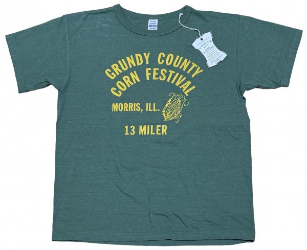 保管品 定価4800円＋税 日本製 Warehouse ウエアハウス 2nd-Hand セコハン Grundy County プリント 半袖 Tシャツ_画像1