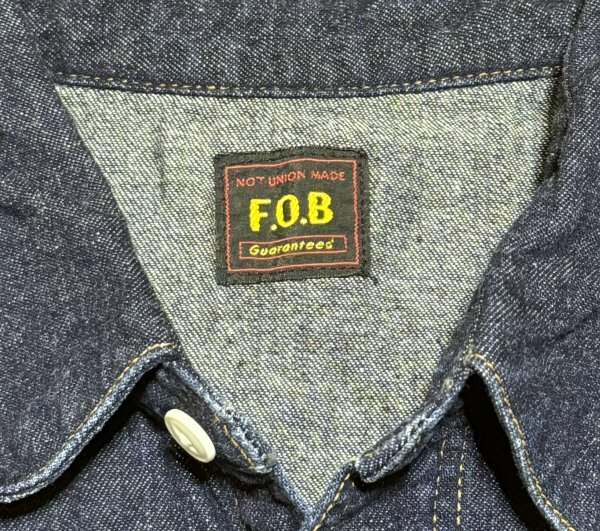 保管品 日本製 F.O.B Factory エフオービーファクトリー F3033 コットン デニム ウエスタン シャツ エフオービー FOB_画像3