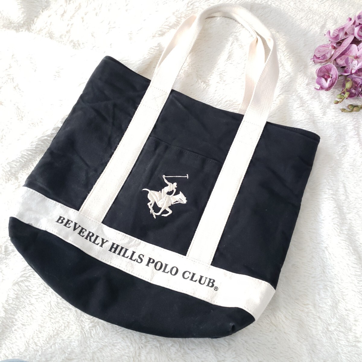 BEVERLY HILLS POLO CLUB キャンバス トートバッグ_画像1