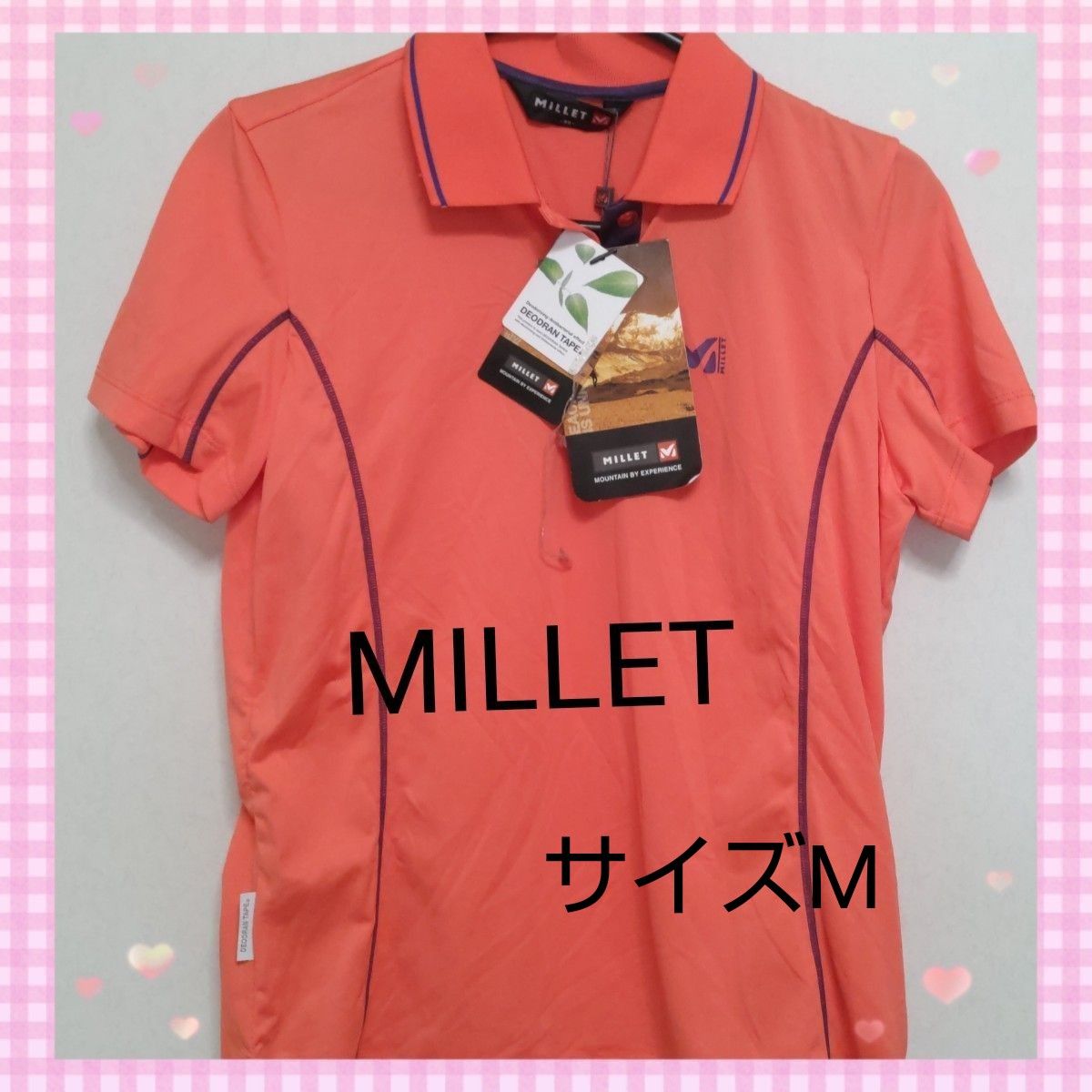 【送料無料】【未使用品】MILLETミレー  半袖シャツ メンズ　レディース　サイズM　オレンジ