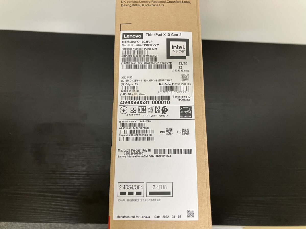 レノボ Lenovo ThinkPad X13 Gen 2 20WK00JFJP SIMフリー ブラック ノートパソコンの画像8