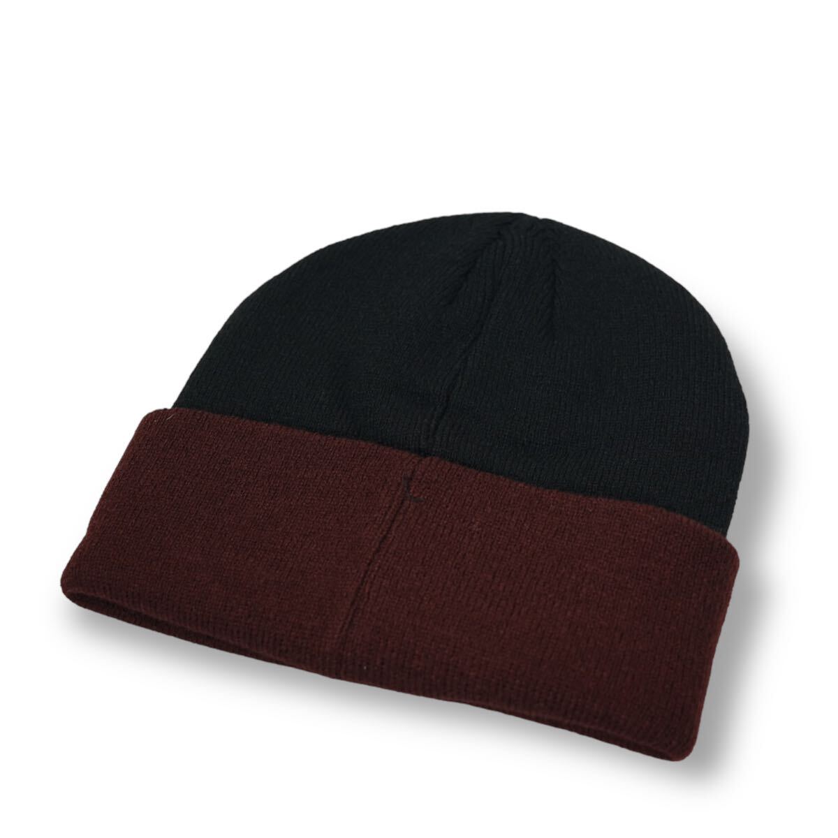 ◆DIME Classic Allergie Beanie ニット帽　ブラック/バーガンディー　ニットキャップ　ビーニー　ダイム　DIME MTL SKATEBOARD