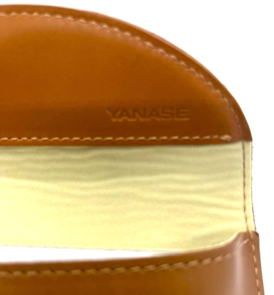  unused * not for sale YANASE "Yanase" SOMESso female saddle made glasses case original leather Brown box attaching /3107