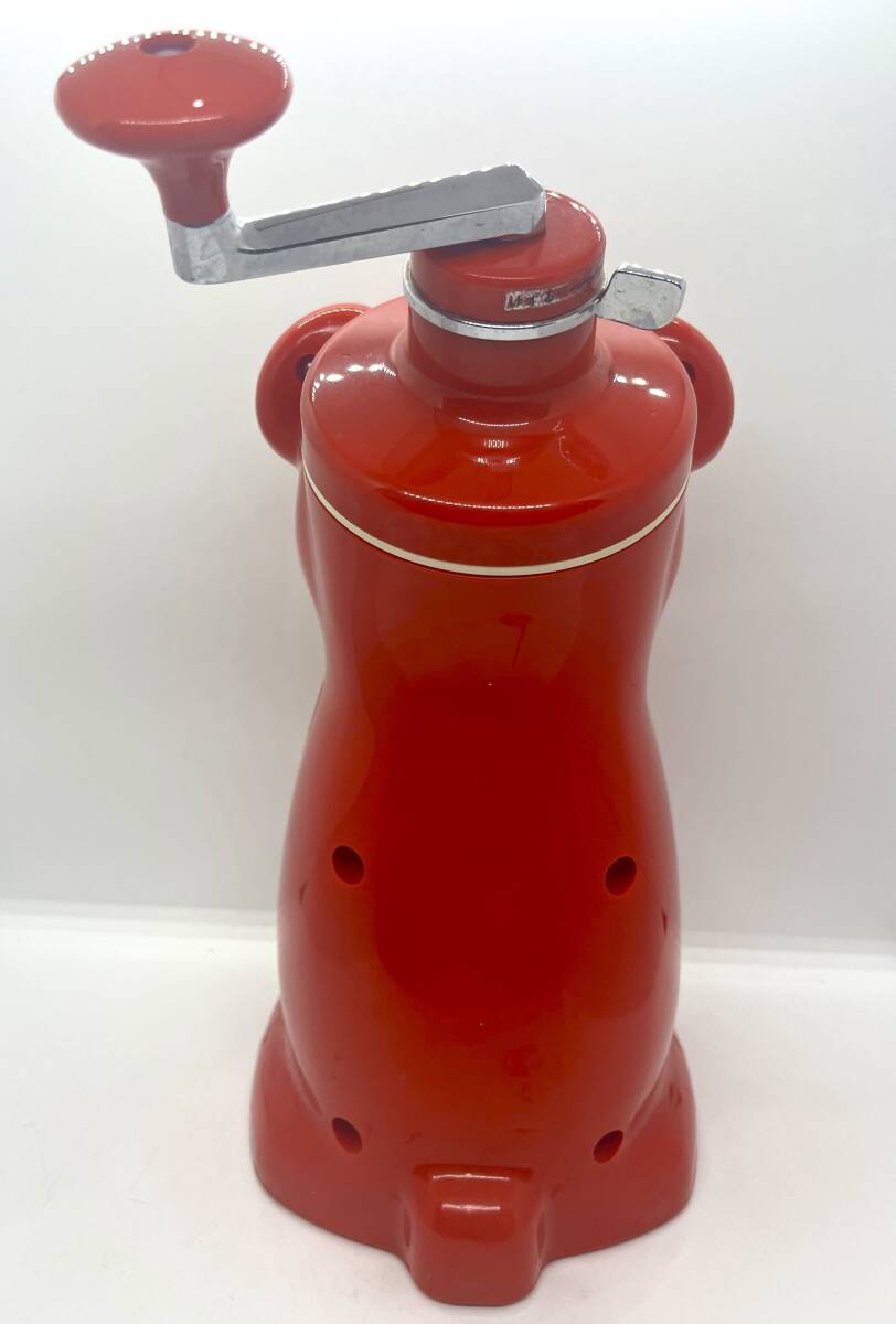  Showa Retro baby ice ... Chan ... ice chipping machine Tiger thermos bottle manual red /3063-4