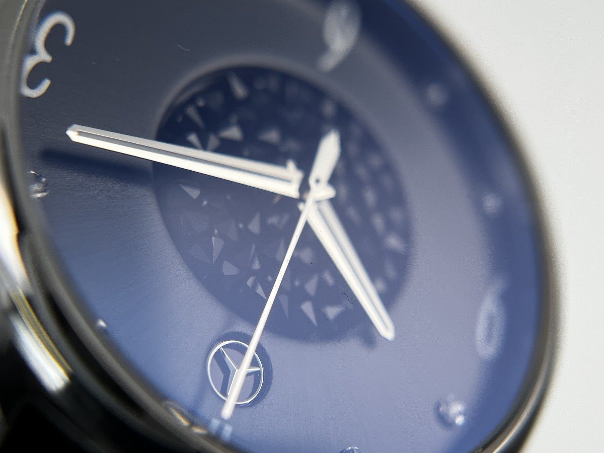 メルセデスベンツ エンブレム 黒文字盤 メンズ腕時計 クォーツ 可動 中古良品[03-3469_画像8
